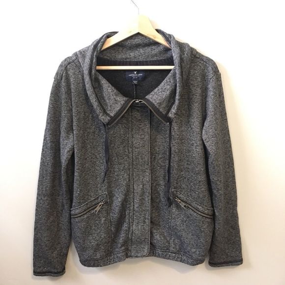American Eagle Outfitters Tops - American Eagle Charcoal Gray Zip Up Sweatshirt Size Medium